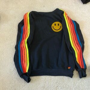 Aviator nation crewneck neon stripes